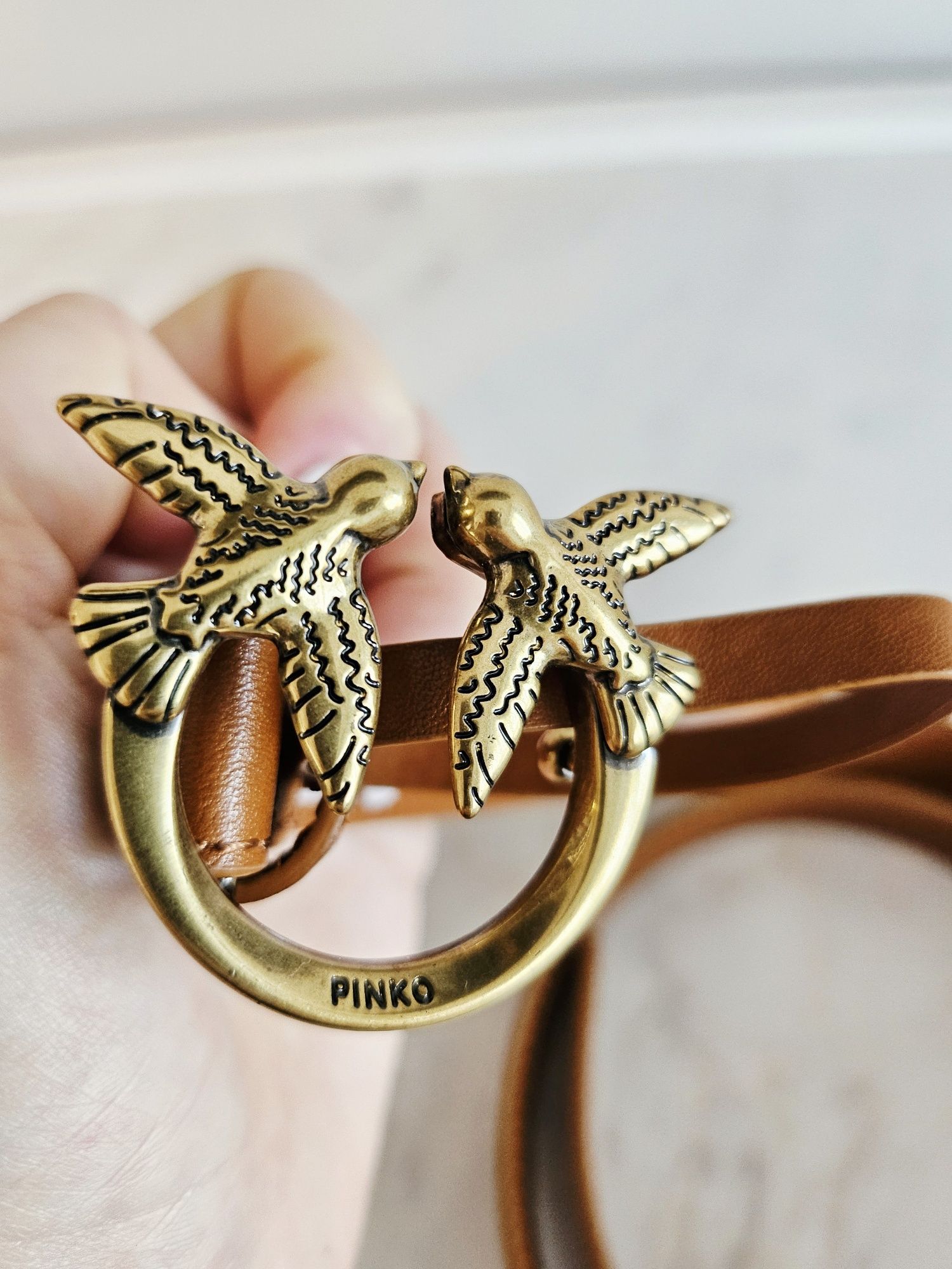 Колан в цвят камел "Pinko"