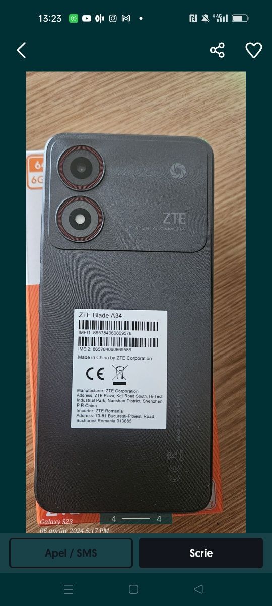 ZTE Blade A34 NOU !!