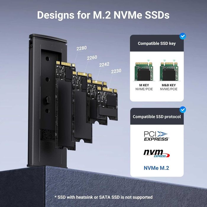 UGREEN - Кутия за M.2 NVMe SSD (10Gbps, без инструменти)