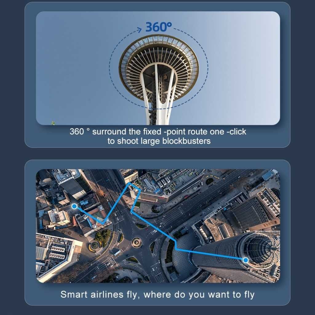 Сгъваем дрон с 8k HD Двойна камера 360 ° с ел. стаб. и 300 м обхват"