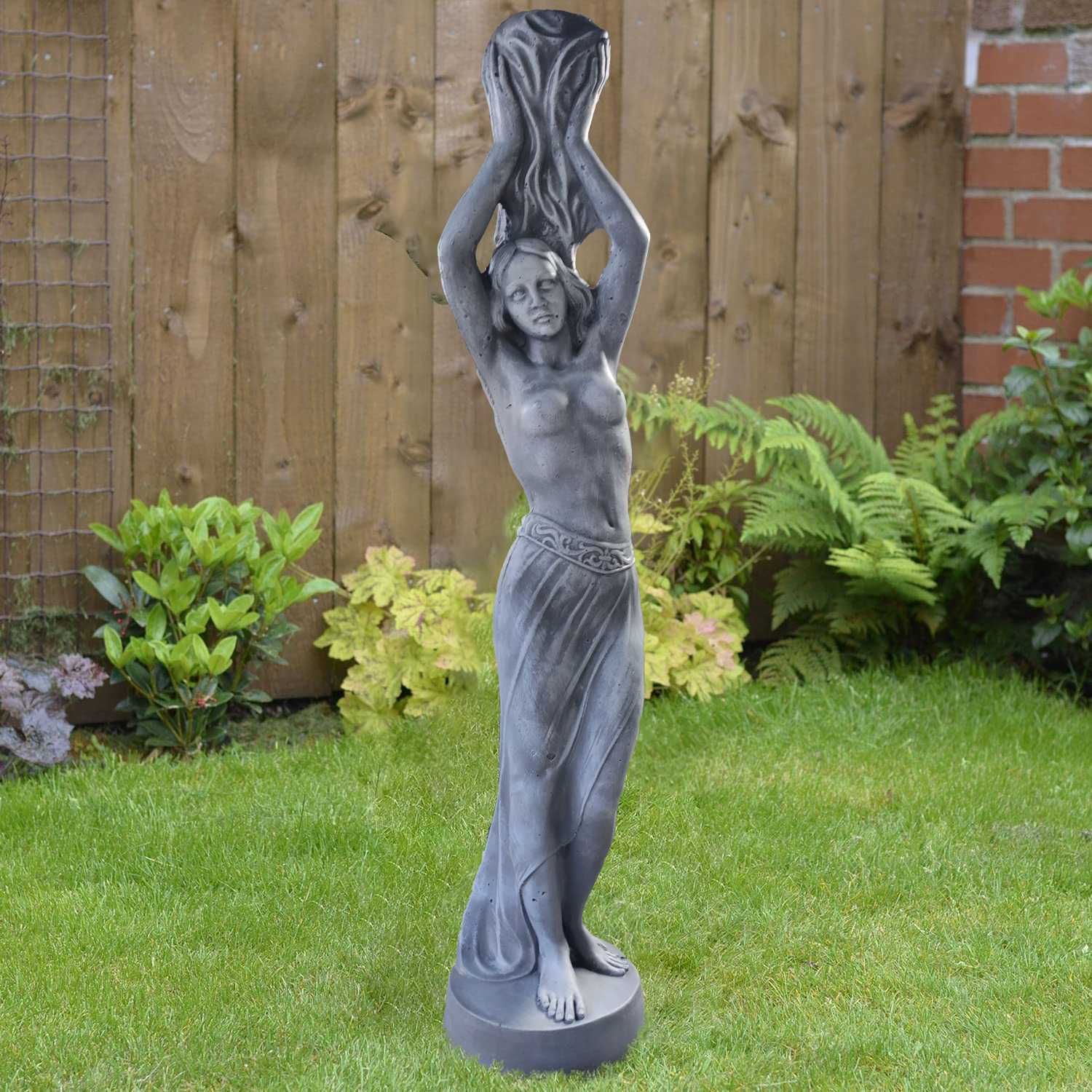 Статуя девойка с поставка за фонтан от бетон Деметра