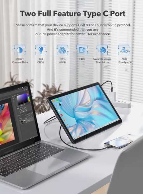 Сенсорный портативный монитор UPERFECT 15,6