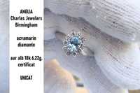 inel aur de logodna Inel Aur Royal 18K Cu Acvamarin Si Diamante