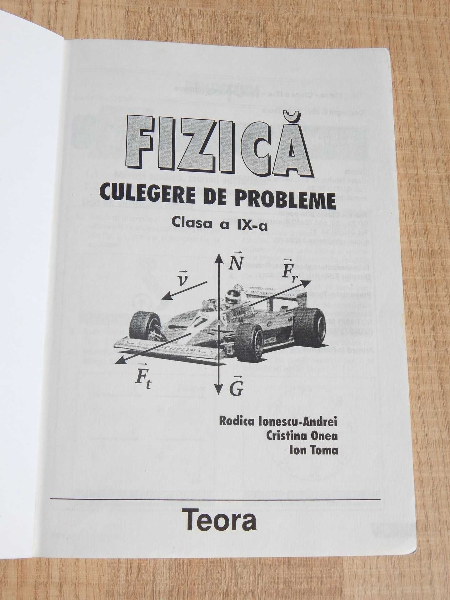 Culegere probleme fizica IX R Ionescu-Andrei C Onea ed Teora 2001