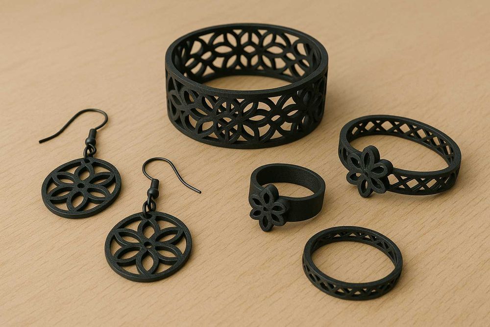 Bijuterii 3D Personalizate – Cercei, Brățări și Inele, Diferite Modele