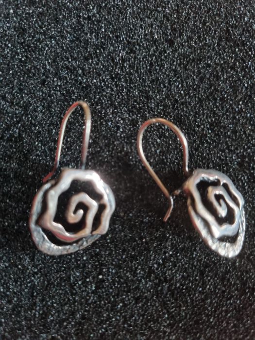 Сребърни обеци роза