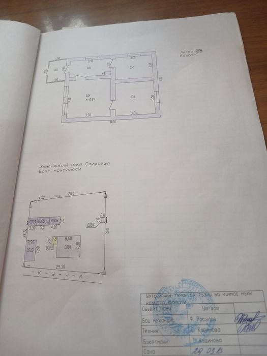 Участок 8 соток с домом в Уртачирчиком районе махалля Культепа