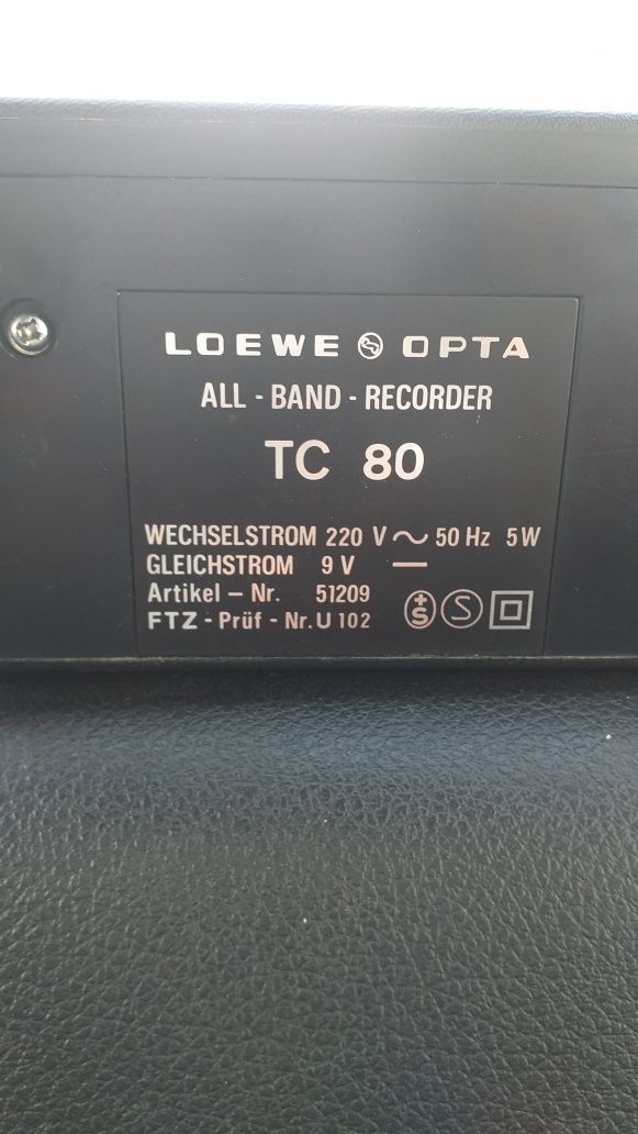 Radio Casetefon  Loewe Opta TC 80