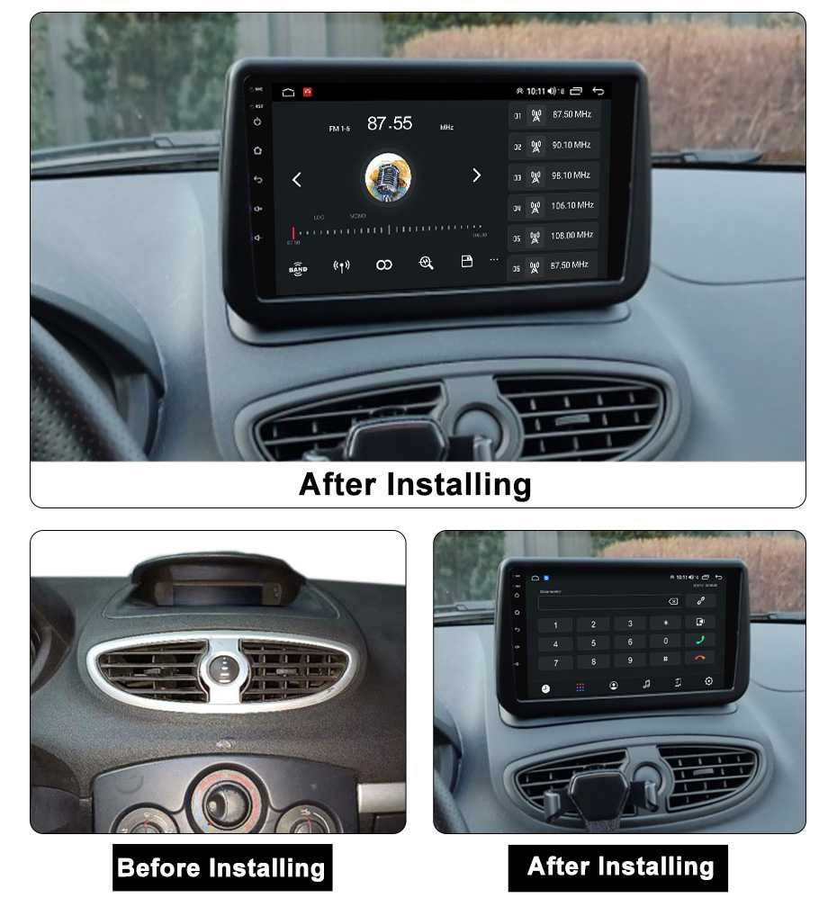 Navigatie Renault Clio3 2006-2019, Android 13, 9 INCH, 2GB RAM