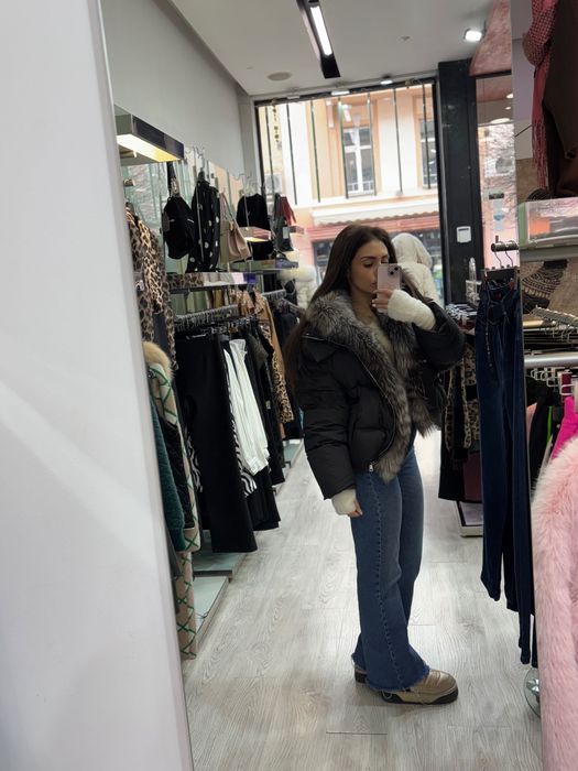 Дамско яке с естествен косъм