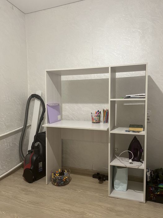 Стол с полками (белый дуб )