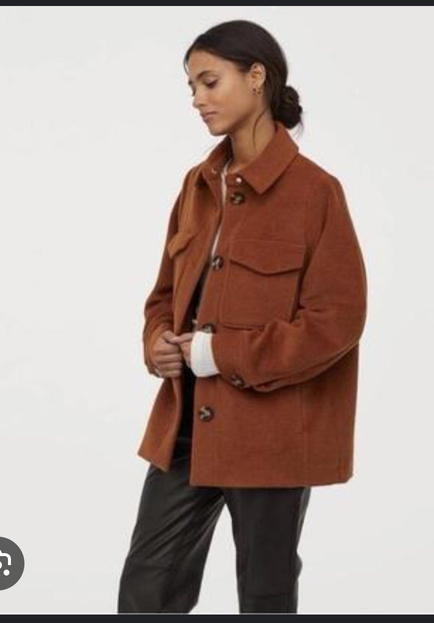 H&M ABOUT YOU яке риза, дънково с каракул