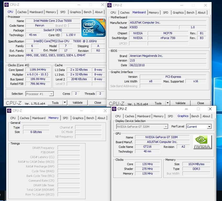 Laptop 15.6" Asus K50ID, Core2Duo 2.1GHz, GeForce 320M 1GB, SSD