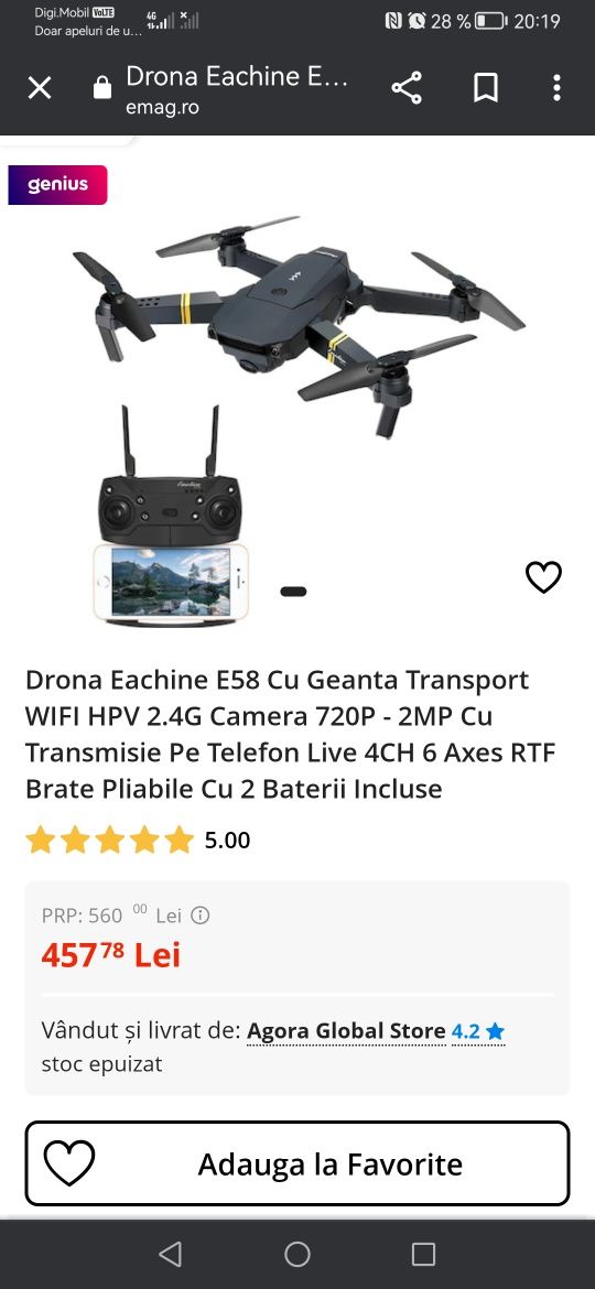 Vând Drona E58 POKET