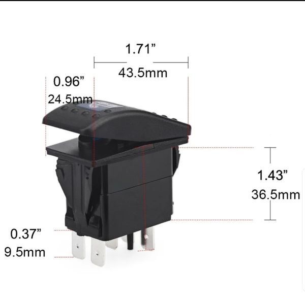 Копче/бутон с надпис LED LIGHT BAR за вграждане 12V - 24V