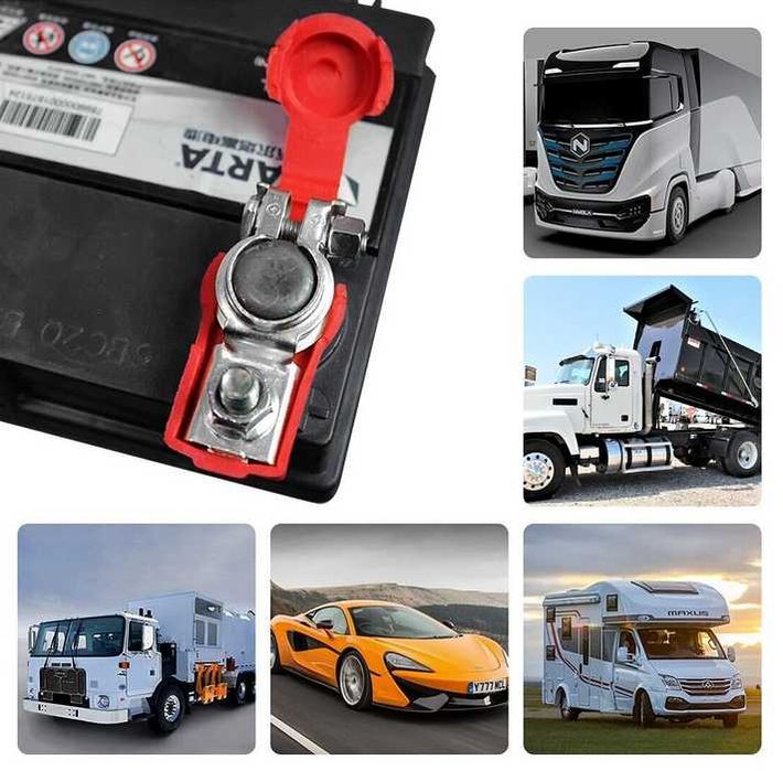 Комплект клеми за акумулатор с гумено покритие 12V.