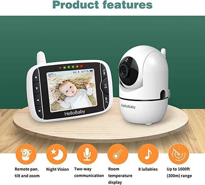 Hello Baby Monitor HB65 Night Vision 2 way talk rotire360 de la 580ron