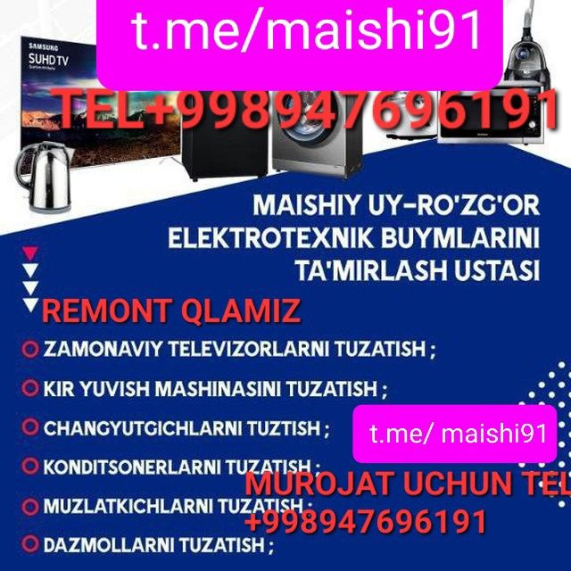 Maishiy texnika larni remond qlamiz