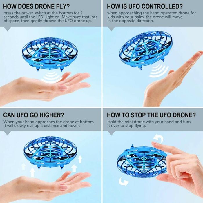 Mini drona OZN disc zburator. Senzor infrarosu. Noua ambalata!