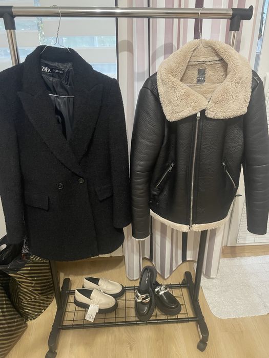 Сако-палто Зара ново, яке с пух