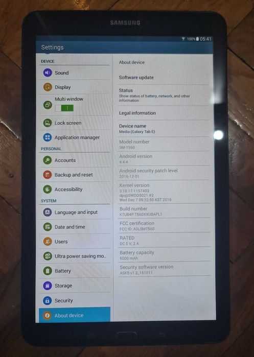 Tableta Samsung Galaxy Tab E T560, 9.6"
