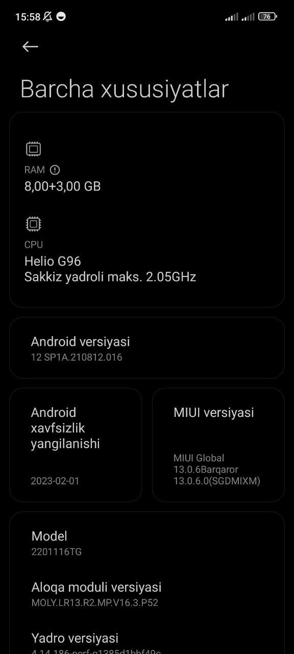 Redmi note 11 pro 8+3/128gb 5000AH garantiyasi bilan