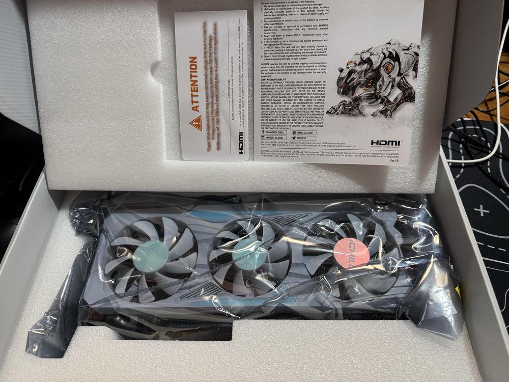 Продам видеокарту Inno3D RTX 4060 Ti iChill + компоненты