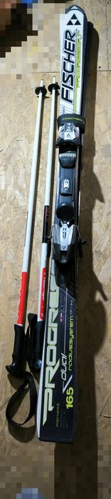 Ski Fisher Progresso dual și bețe Head