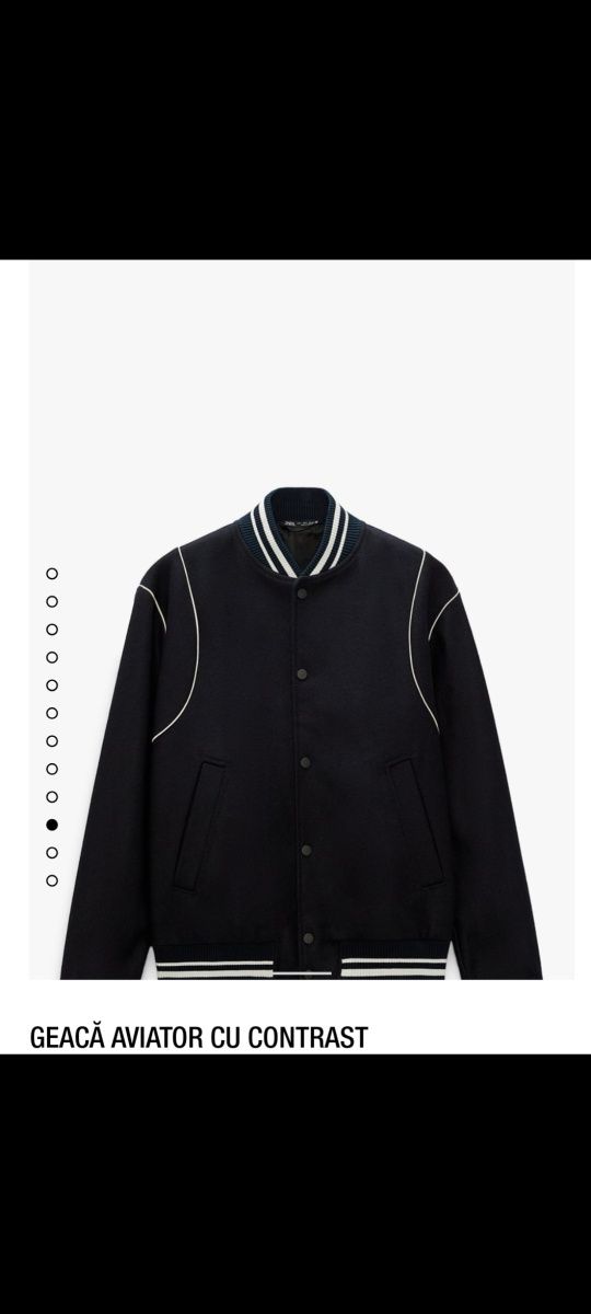 Geaca  bomber usoara Zara l100% ână,model Balmain,L 42, nematlasata,