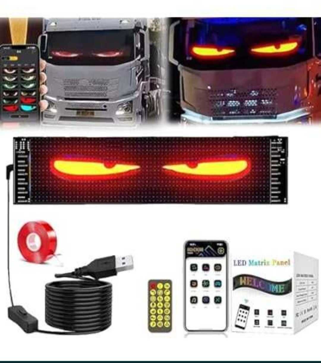 Комплект 2 бр. светещи LED 60 x12 см. очи за предно стъкло Devils Eyes