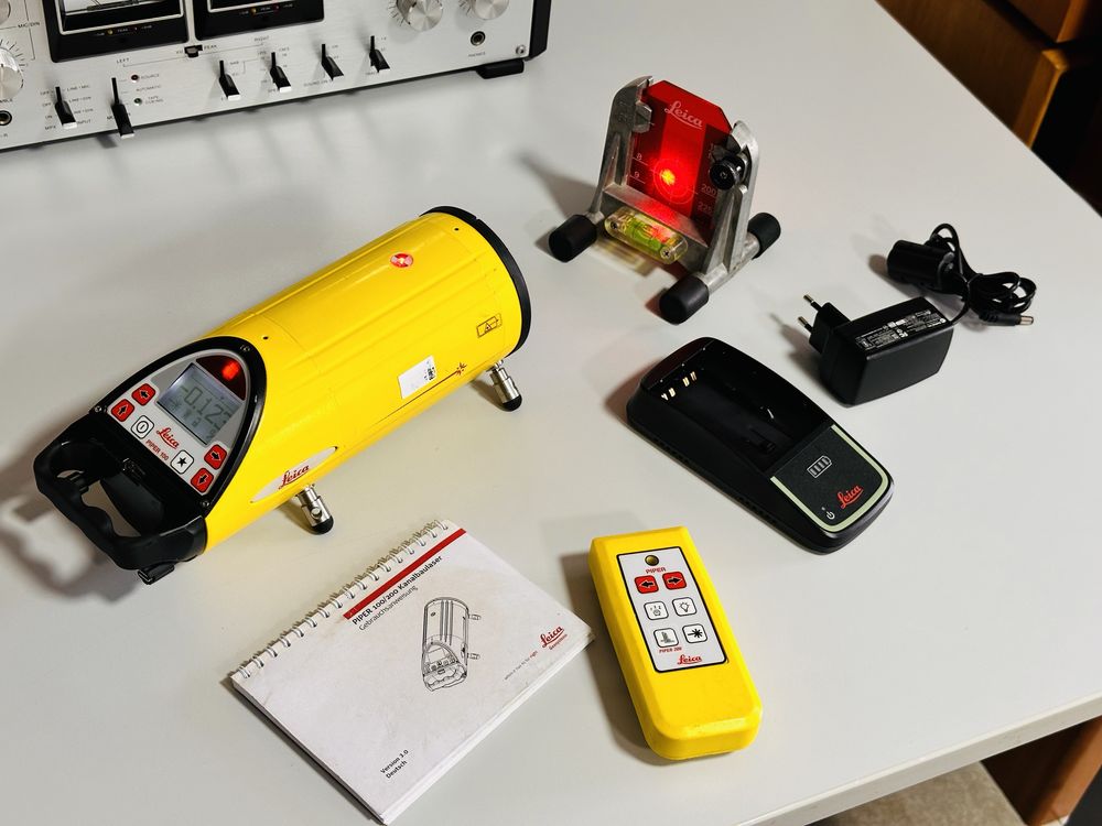 Laser roșu conducte/țevi LEICA Piper100,kit complet,telecomandă,ca NOU