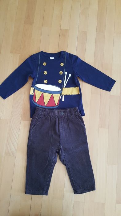 Pantaloni zara si bluza h&m bebe măr 80