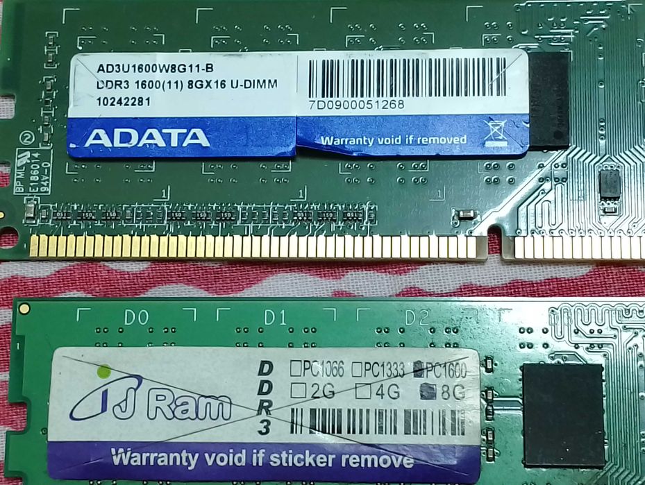 Ram памет 2х8гб. DDR3 1600mhz