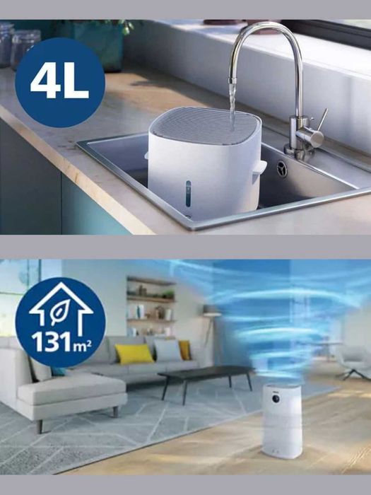 Очиститель воздуха Philips 2в1 увлажнение+фильтрация в подарок фильтры