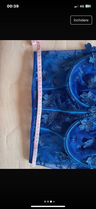 Corset albastru cu fluturi