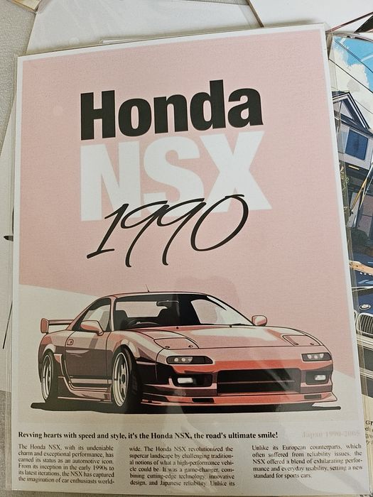 Постери / плакати дървени на Коли Bmw Honda Porche Alfa Romeo Subaru