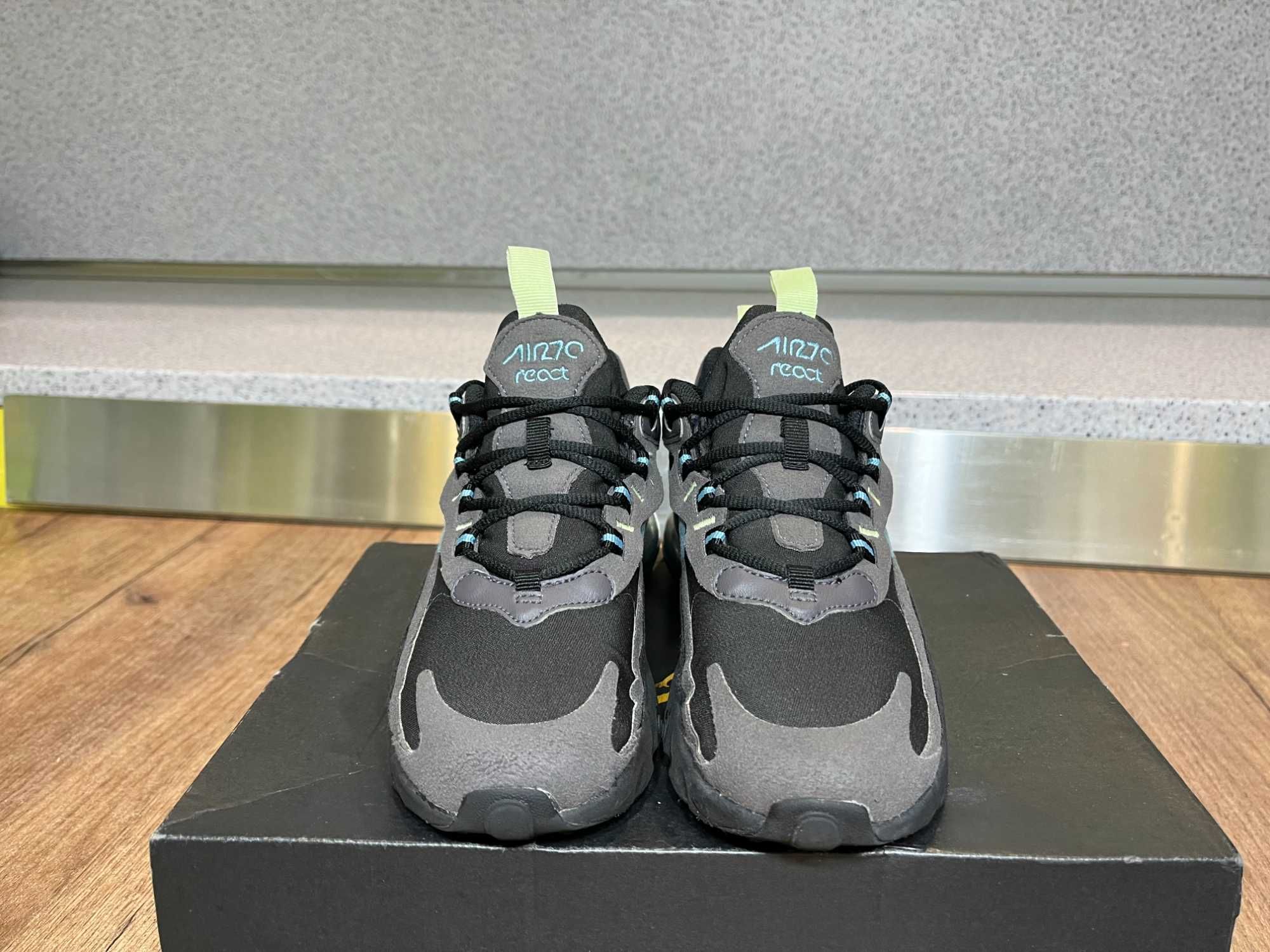 ОРИГИНАЛНИ *** Nike Air Max 270 React  Black/Cerulean/Thunder Grey