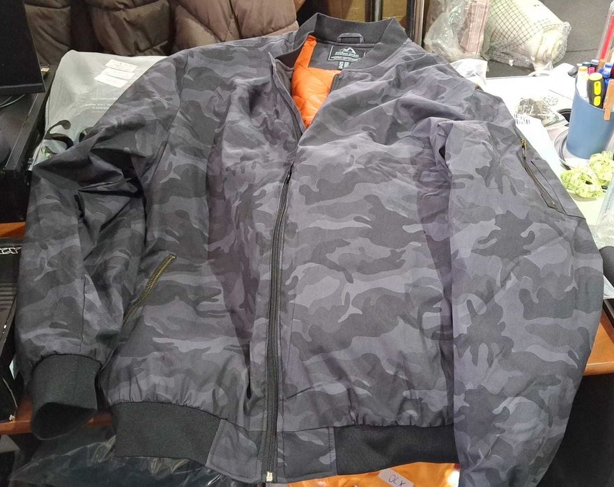 Geaca barbati TACVASEN, marimea 3XL, tip bomber, gri si negru