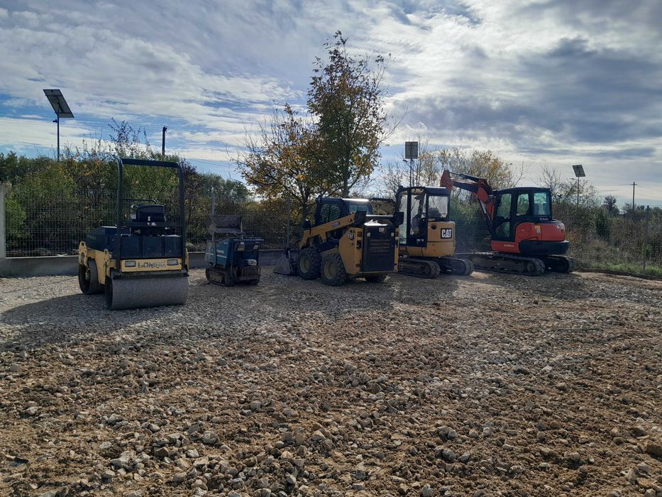 Inchirieri utilaje miniexcavator,miniincarcator,cilindru compactor.