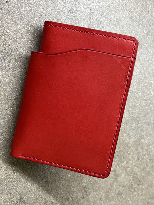 Vand portofel piele handmade rosu, galben