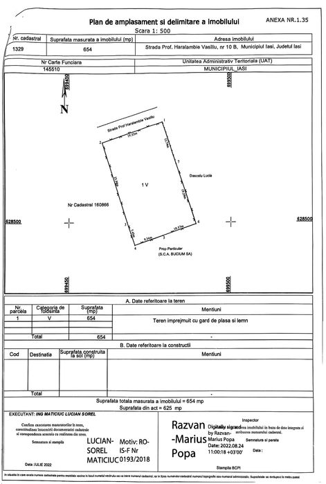 Teren in Iasi ,strada Harambie Vasiliu