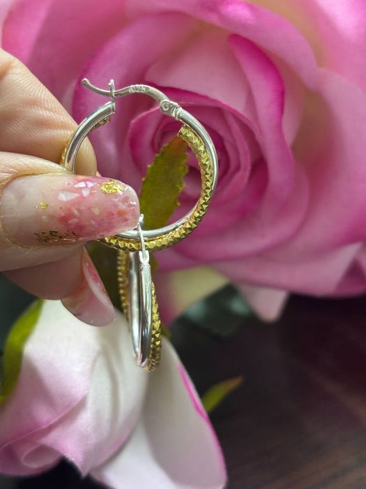 Creole argint placate cu aur