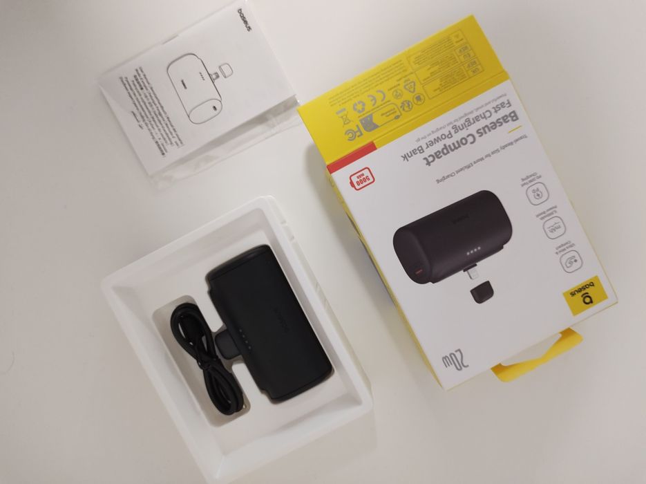 Baterie externă compactă, Baseus, 5000mAh, mufă lightning, 20W