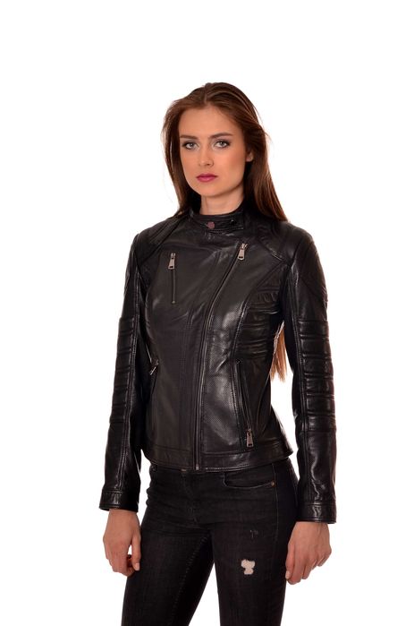 ROCKEDS Черна рокерия. Кожено яке висок клас естествена кожа