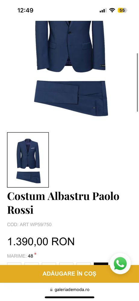 Costum bleumarin Paolo Rossi