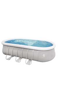 Set piscina gonflabila ovala cu scara, JLeisure, PVC,