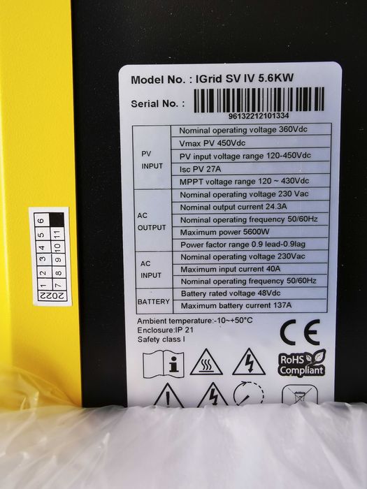 Invertor solar hibrid Easun SV4 5,6 KW - NOU