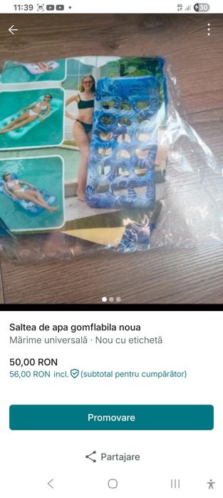 Saltea gomflabila, cort