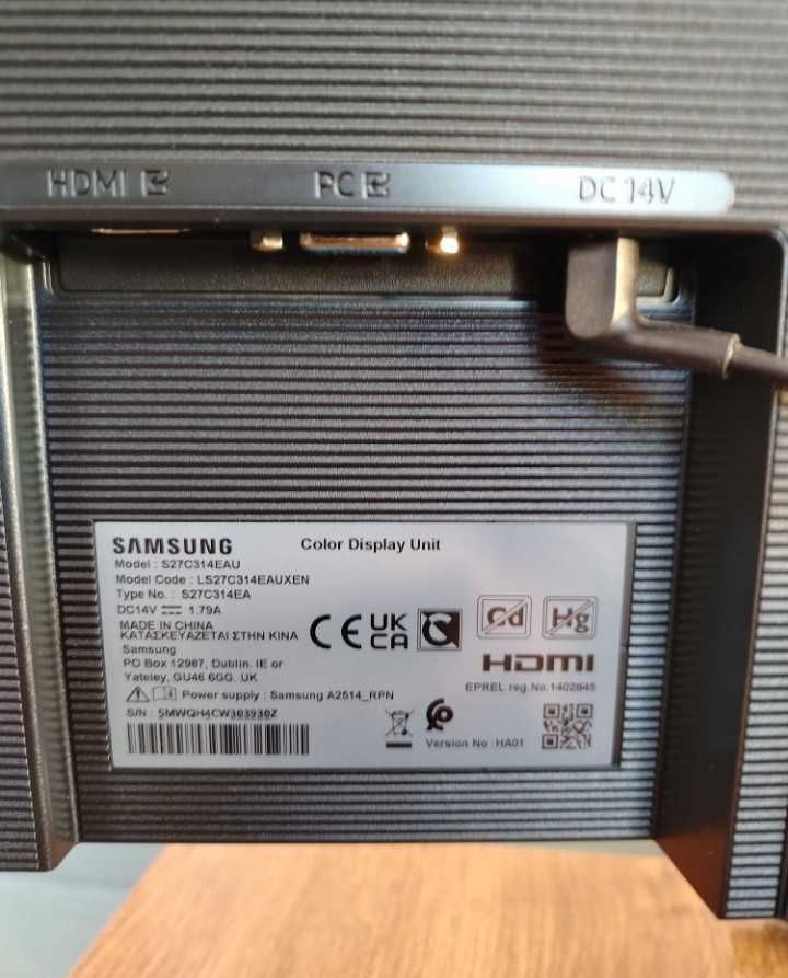 Mонитор Samsung S27C310EAU 27" IPS 75Hz