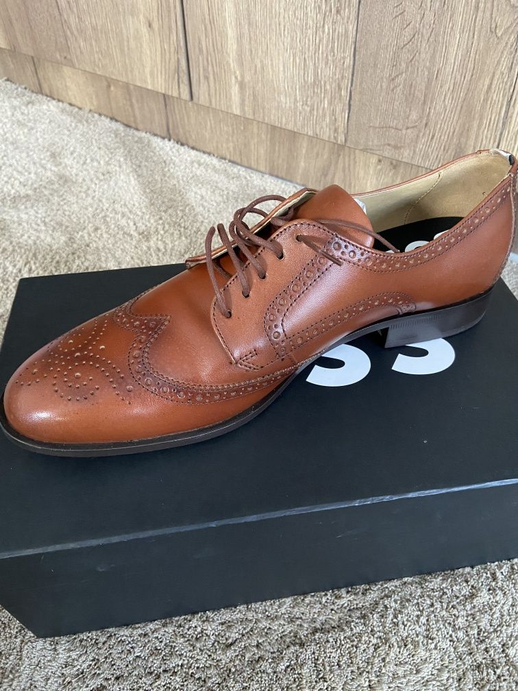 Pantofi Hugo Boss maro Brown Colby Derb Brit marime 44 Noi